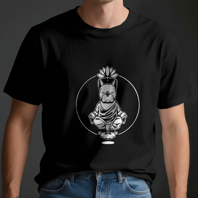 Olivenorma Zen Meditation French Bulldog Lotus T-Shirt - image 3