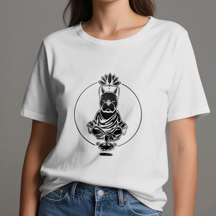 Olivenorma Zen Meditation French Bulldog Lotus T-Shirt - image 5