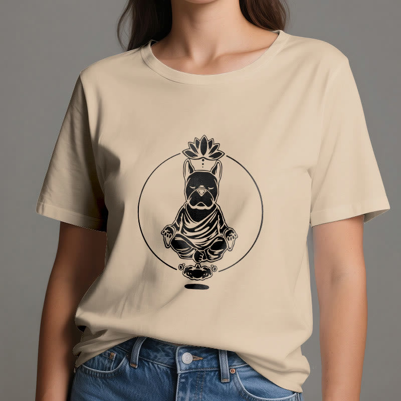 Olivenorma Zen Meditation French Bulldog Lotus T-Shirt - image 9