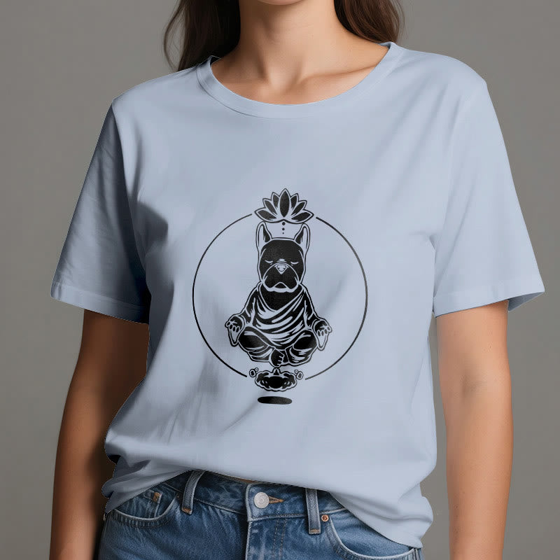 Olivenorma Zen Meditation French Bulldog Lotus T-Shirt - image 11