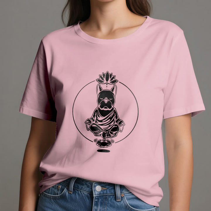 Olivenorma Zen Meditation French Bulldog Lotus T-Shirt - image 13