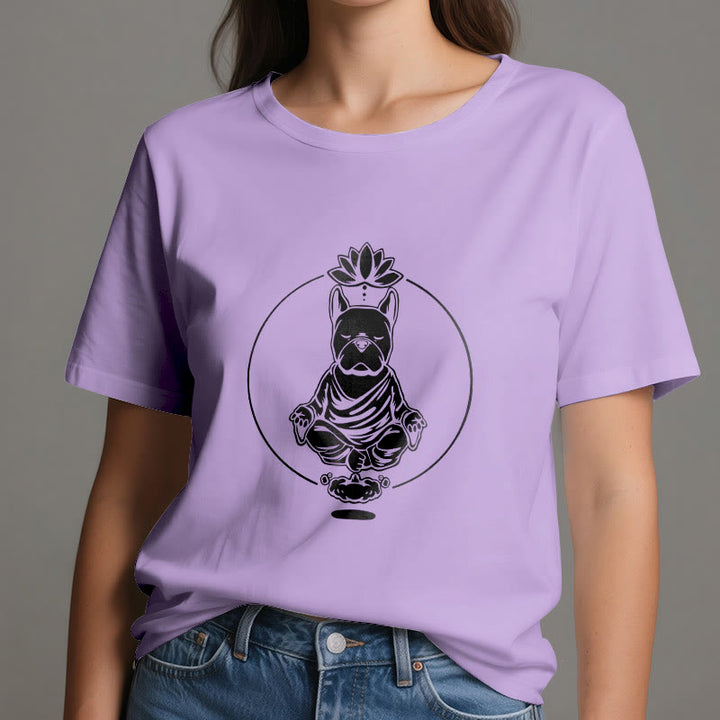 Olivenorma Zen Meditation French Bulldog Lotus T-Shirt - image 15