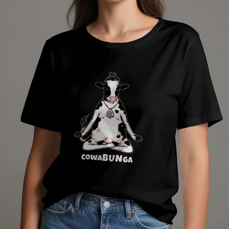 Olivenorma "Cowabunga" Yoga Cow T-Shirt - image 1