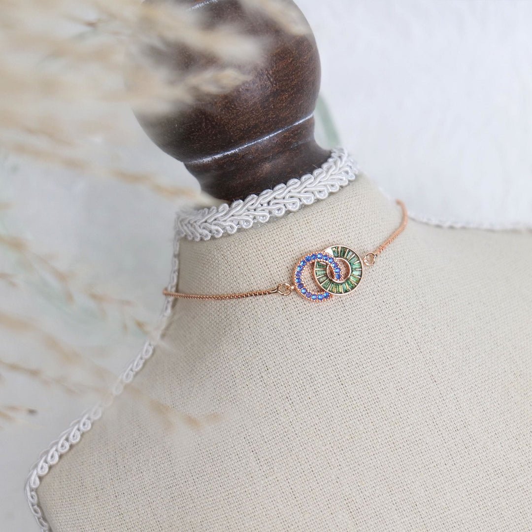 Olivenorma Custom Birthstone Gifts for Mother & Daughter Linking Circles Bracelet & Necklace - image 13
