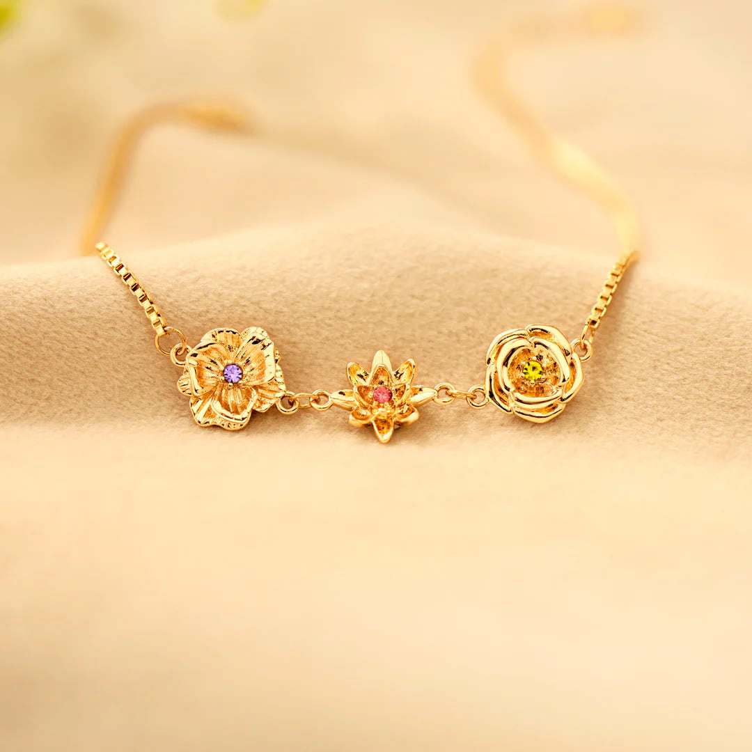 Olivenorma 1-7 Three-Dimensional Birth Flowers Bracelet - image 6