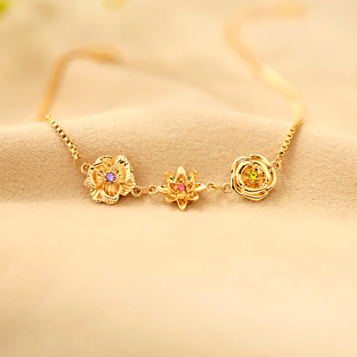 Olivenorma 1-7 Three-Dimensional Birth Flowers Bracelet - image 6