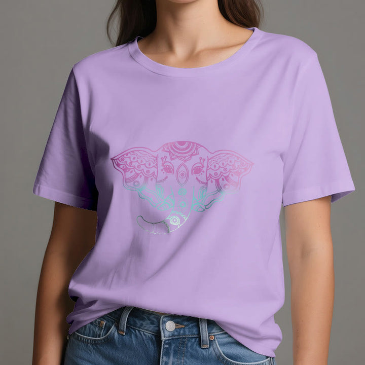 Olivenorma Mystic Elephant Mandala Cotton T-Shirt - image 15