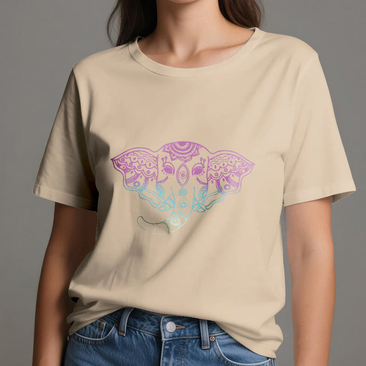 Olivenorma Mystic Elephant Mandala Cotton T-Shirt - image 9