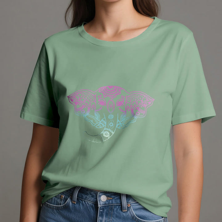 Olivenorma Mystic Elephant Mandala Cotton T-Shirt - image 17