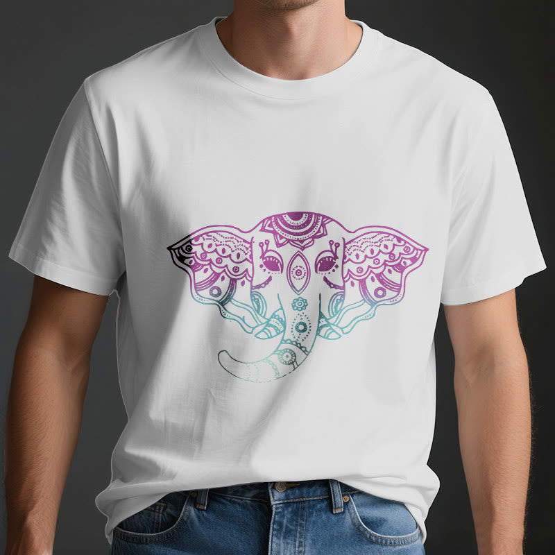 Olivenorma Mystic Elephant Mandala Cotton T-Shirt - image 3