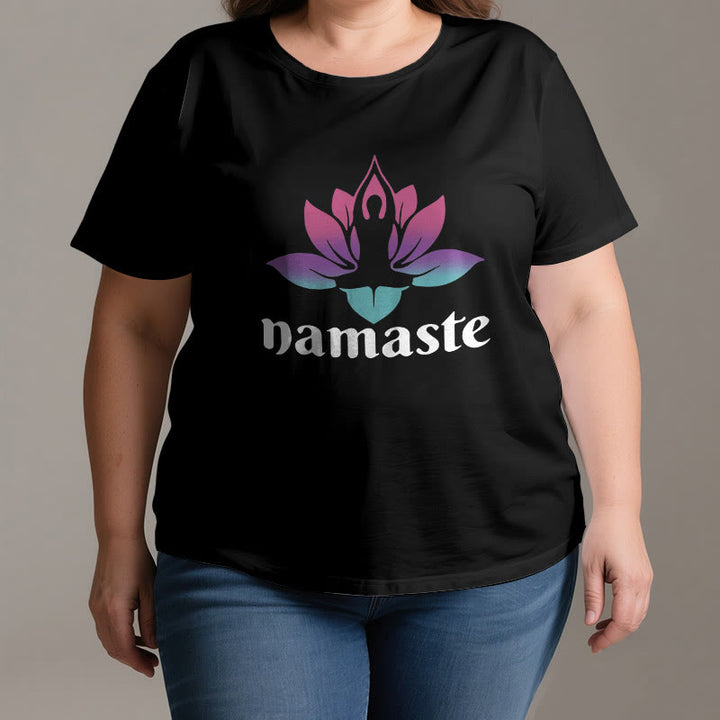 Olivenorma Namaste Lotus Mindful Cotton T-Shirt - image 2