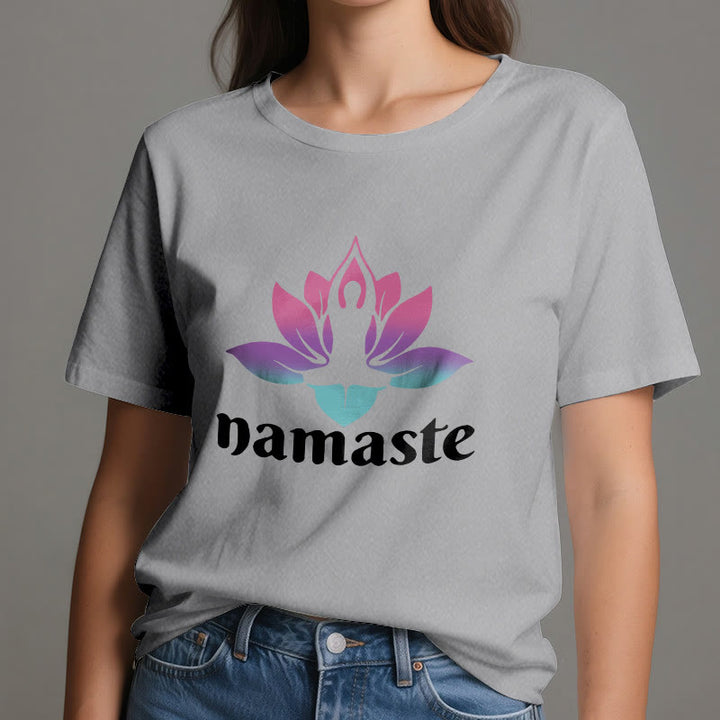 Olivenorma Namaste Lotus Mindful Cotton T-Shirt - image 7