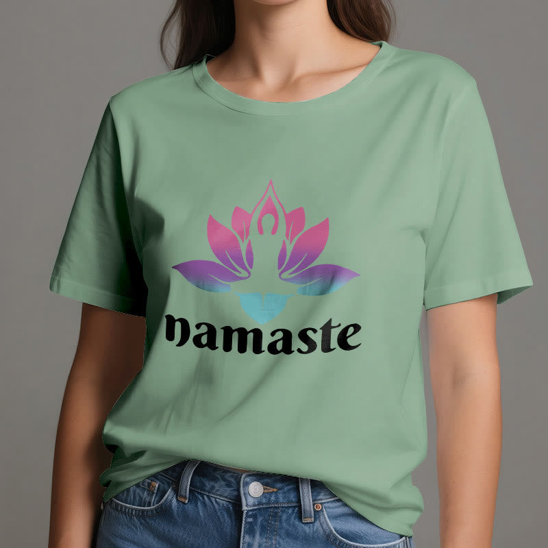Olivenorma Namaste Lotus Mindful Cotton T-Shirt - image 17