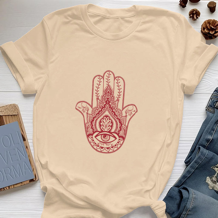 Olivenorma Soft Hamsa cotton T-Shirt - Yellow - 2XL - image 8