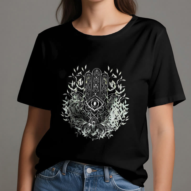 Olivenorma Hand of Fatima Hamsa Yoga Meditation T-Shirt - image 5