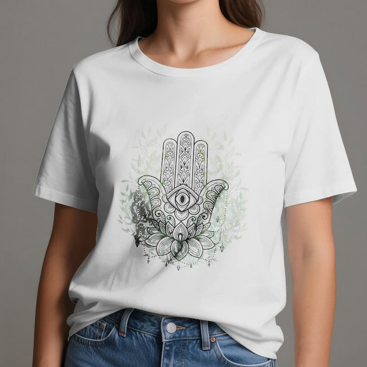 Olivenorma Hand of Fatima Hamsa Yoga Meditation T-Shirt - image 1