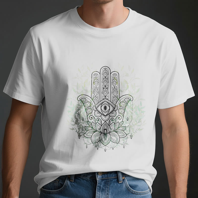 Olivenorma Hand of Fatima Hamsa Yoga Meditation T-Shirt - image 3