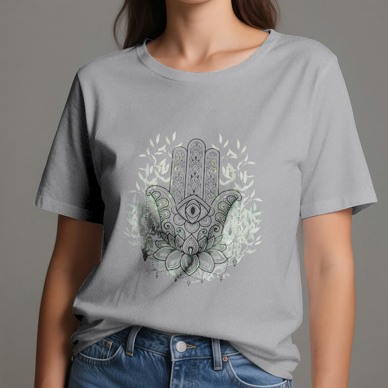Olivenorma Hand of Fatima Hamsa Yoga Meditation T-Shirt - image 7