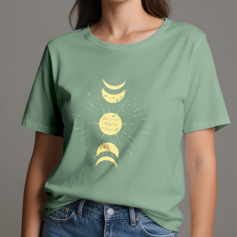 Olivenorma Moon Phases Yoga Cotton T-Shirt - image 13