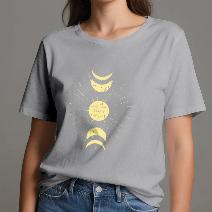 Olivenorma Moon Phases Yoga Cotton T-Shirt - image 1
