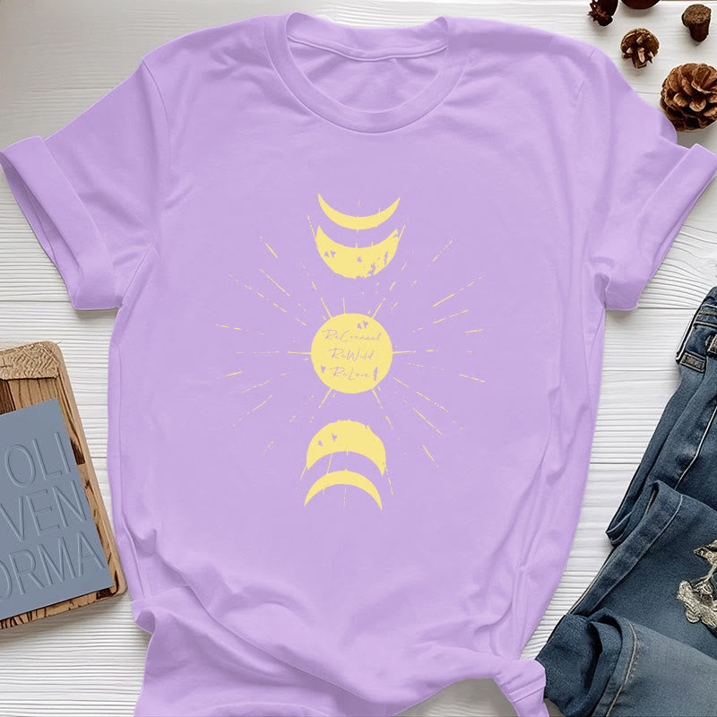 Olivenorma Moon Phases Yoga Cotton T-Shirt - Purple - 2XL - image 10
