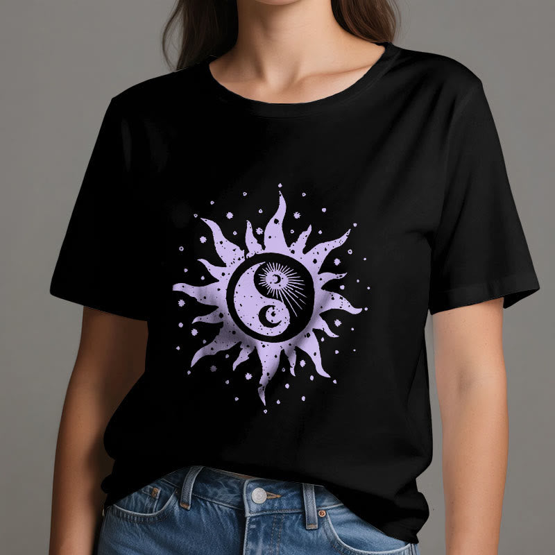 Olivenorma Yin Yang Moon Sun Cotton Comfor T-Shirt - image 7