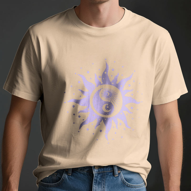 Olivenorma Yin Yang Moon Sun Cotton Comfor T-Shirt - image 3
