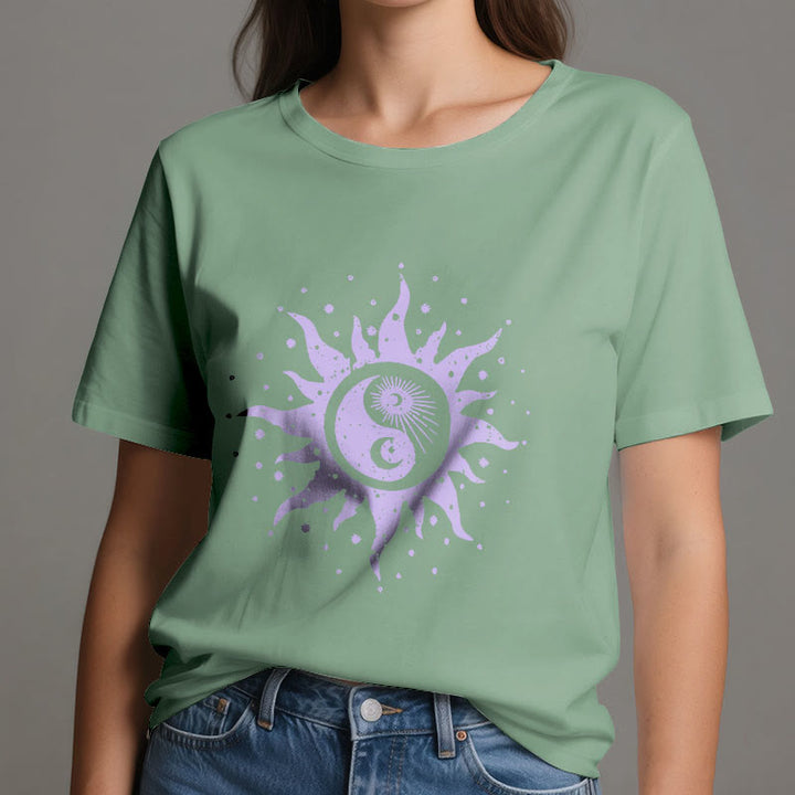 Olivenorma Yin Yang Moon Sun Cotton Comfor T-Shirt - image 14