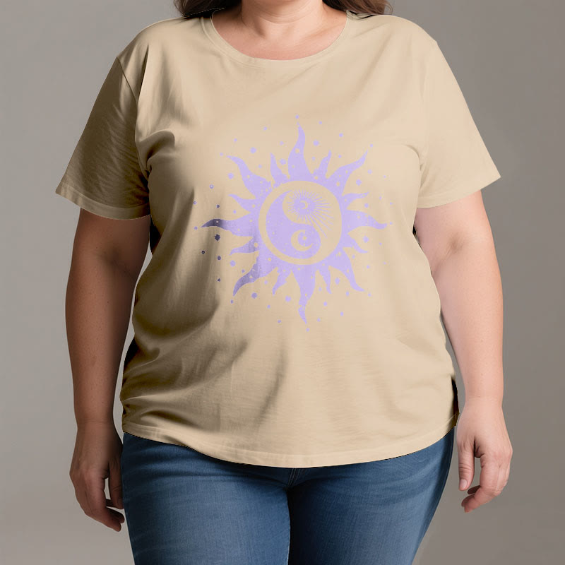 Olivenorma Yin Yang Moon Sun Cotton Comfor T-Shirt - image 2