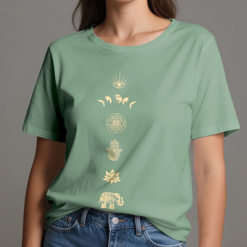 Olivenorma Chakras Spiritual Lotus Yoga T-Shirt - image 9