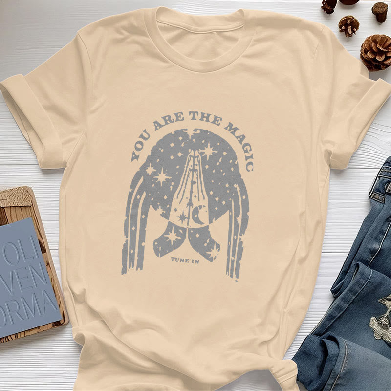 Olivenorma "Tune in You Are The Mageic" Yoga Boxy T-Shirt - Yellow - 2XL - image 7