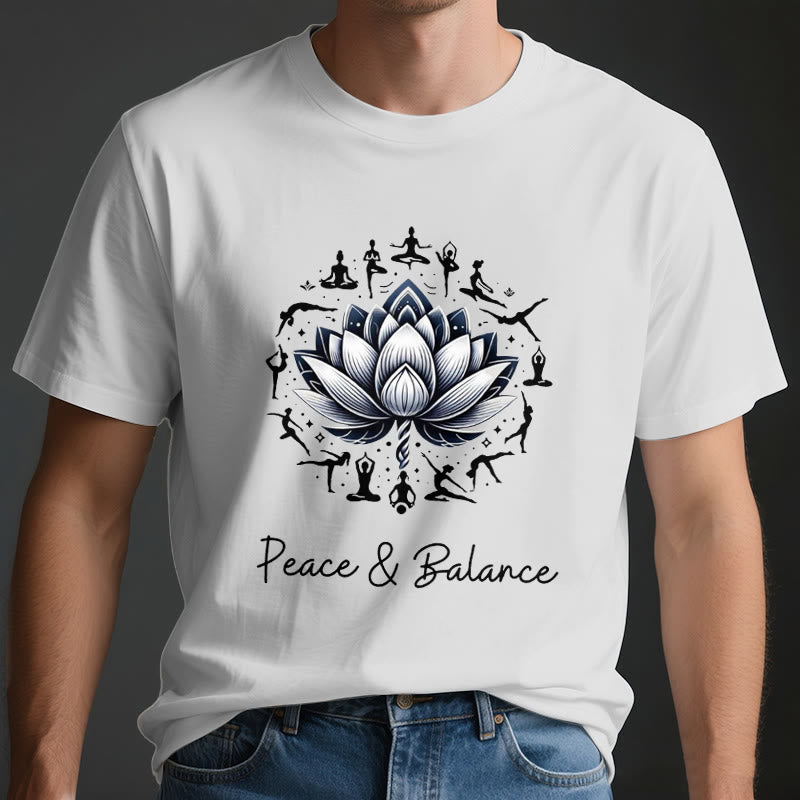 Olivenorma "PEACE & BALANCE" Lotus Yoga Tee Cotton T-Shirt - image 3