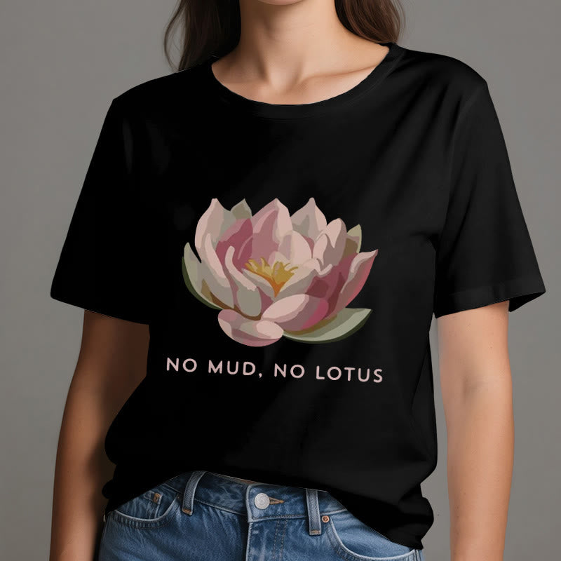 Olivenorma "NO MUD, NO LOTUS" Cotton Yoga Tee T-Shirt - image 1