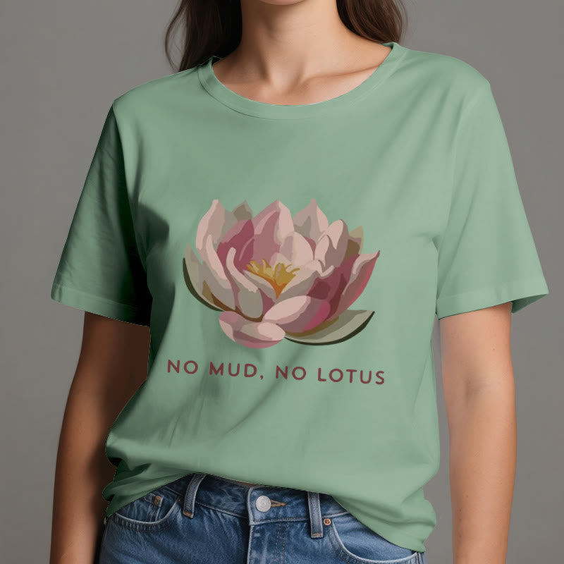 Olivenorma "NO MUD, NO LOTUS" Cotton Yoga Tee T-Shirt - image 18