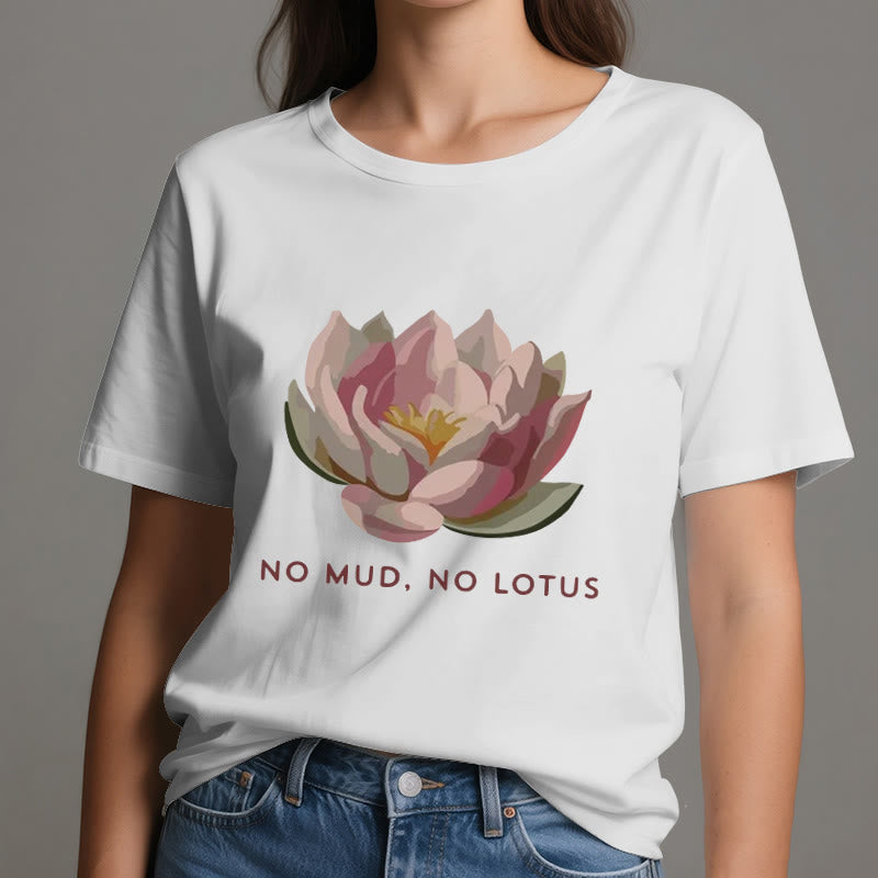 Olivenorma "NO MUD, NO LOTUS" Cotton Yoga Tee T-Shirt - image 6