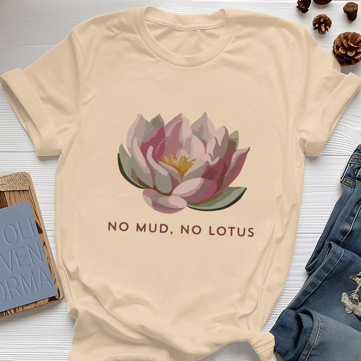 Olivenorma "NO MUD, NO LOTUS" Cotton Yoga Tee T-Shirt - Yellow - 2XL - image 9