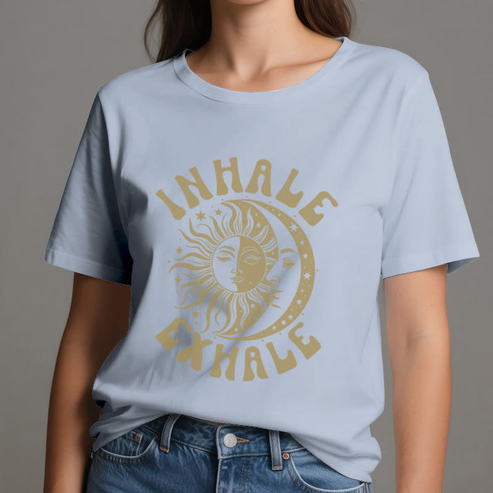 Olivenorma "INHALE EXHALE" Sun & Moon Spititual Tee T-Shirt - image 14