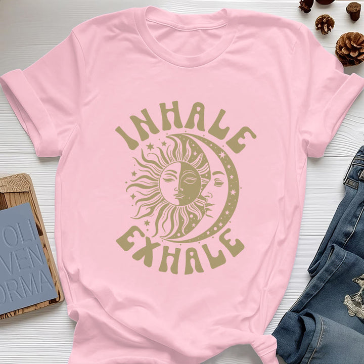 Olivenorma "INHALE EXHALE" Sun & Moon Spititual Tee T-Shirt - Pink - 2XL - image 11