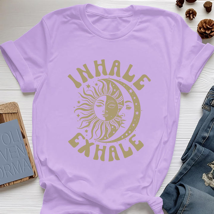 Olivenorma "INHALE EXHALE" Sun & Moon Spititual Tee T-Shirt - Purple - 2XL - image 15