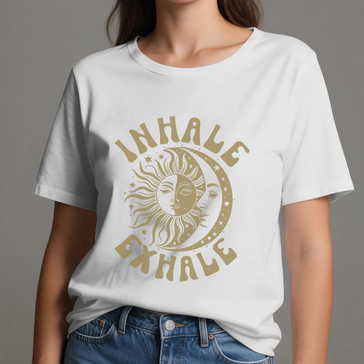 Olivenorma "INHALE EXHALE" Sun & Moon Spititual Tee T-Shirt - image 6