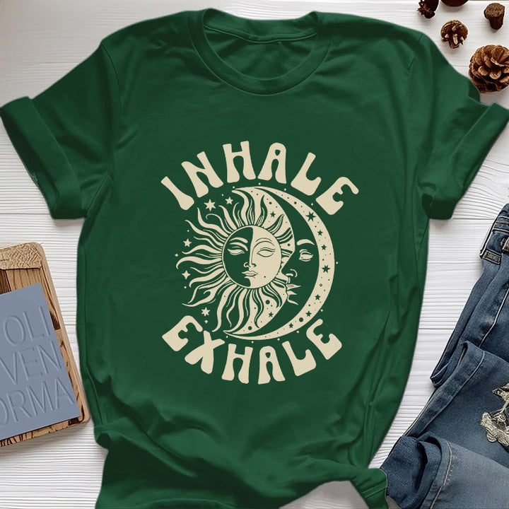 Olivenorma "INHALE EXHALE" Sun & Moon Spititual Tee T-Shirt - Dark Green - 2XL - image 19