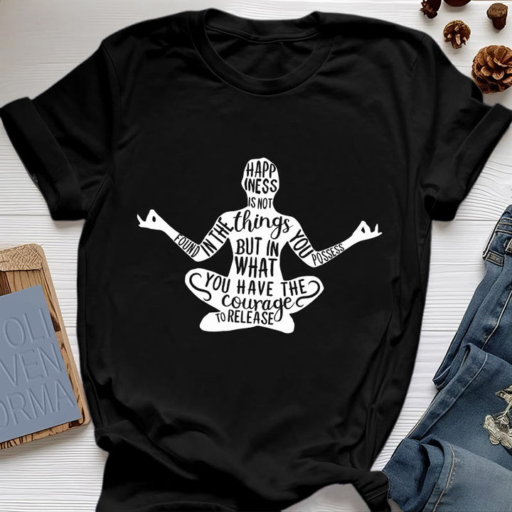 Olivenorma Meditation Tee Cotton Spiritual Yoga T-Shirt - Black - 2XL - image 7