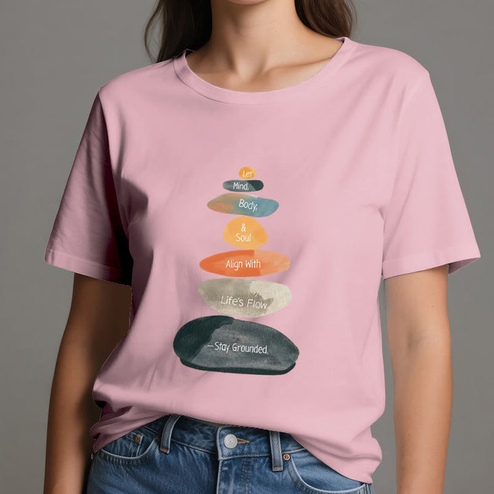 Olivenorma "Stay Grounded" Lightweight Cotton Spiritual T-Shirt - image 14