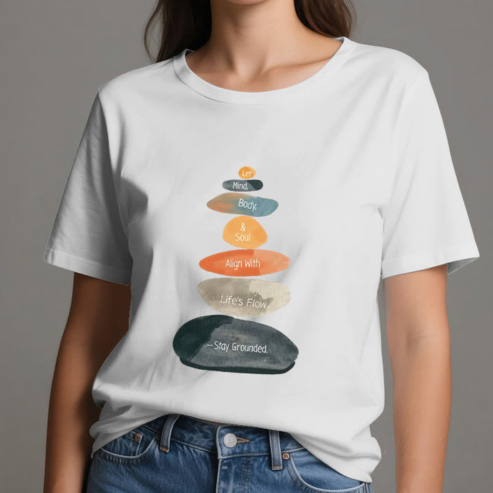 Olivenorma "Stay Grounded" Lightweight Cotton Spiritual T-Shirt - image 1