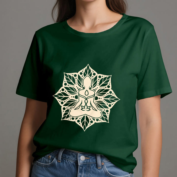 Olivenorma Medala Floral Meditation Yoga Tee T-Shirt - image 20