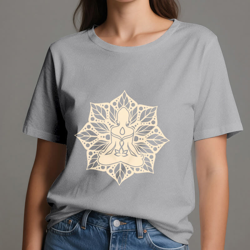 Olivenorma Medala Floral Meditation Yoga Tee T-Shirt - image 1