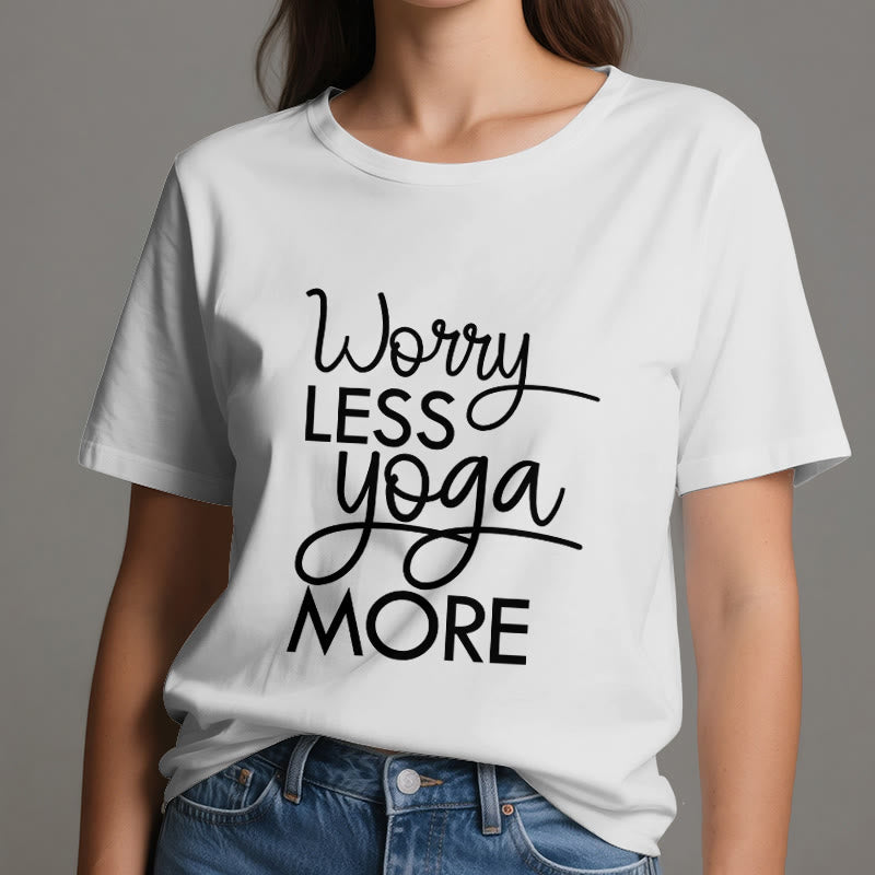 Olivenorma "WORRY LESS, YOGA MORE" YOGA Lover Tee Meditation T-Shirt - image 6