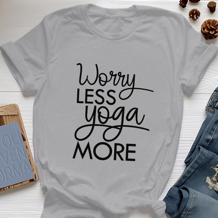 Olivenorma "WORRY LESS, YOGA MORE" YOGA Lover Tee Meditation T-Shirt - Gray - 2XL - image 0