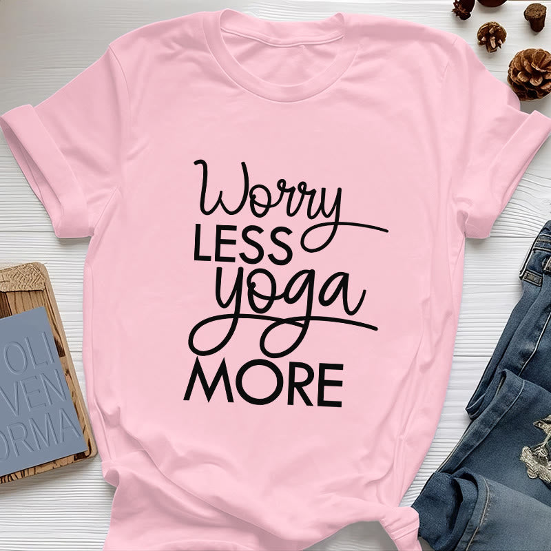 Olivenorma "WORRY LESS, YOGA MORE" YOGA Lover Tee Meditation T-Shirt - Pink - 2XL - image 13