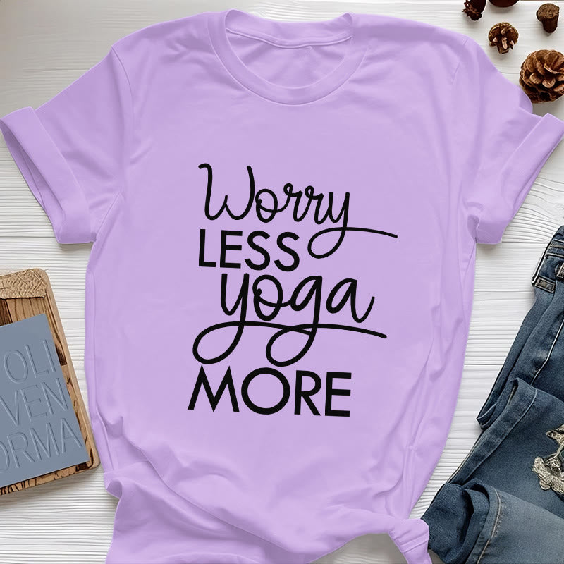 Olivenorma "WORRY LESS, YOGA MORE" YOGA Lover Tee Meditation T-Shirt - Purple - 2XL - image 15